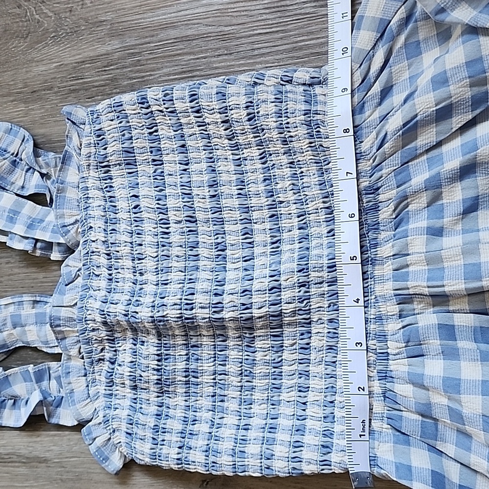 Blue Gingham Mini Dress - Picture 5 of 12